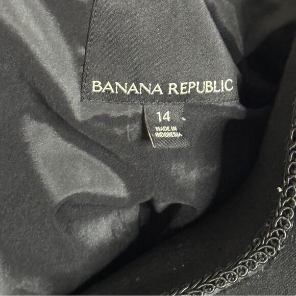 Banana Republic Gingham Check Blazer Blue Black White Size 14 - Picture 8 of 9